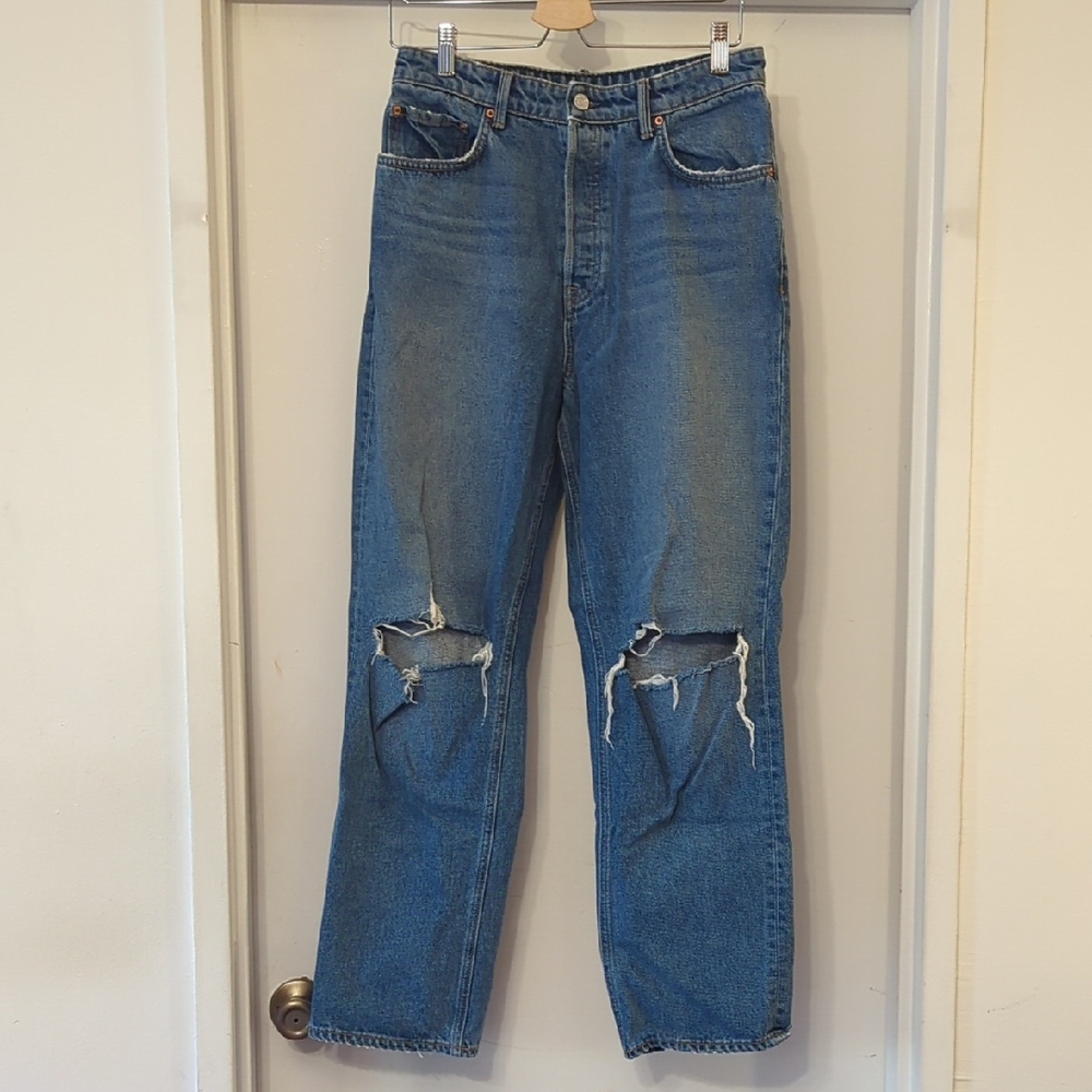 GRLFRND Denim Amanda Mid Rise Straight Leg Jeans in Abbott Kinney 27
